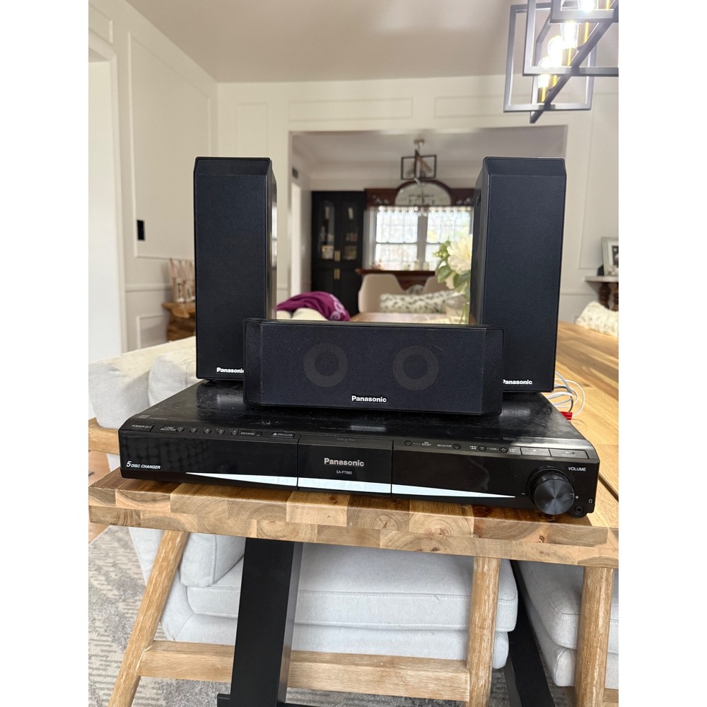 Panasonic SA-PT660 Home Theater System Receiver w/ Speakers HDMI 5 Disc DVD